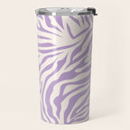 Zebra Print Purple Lilac Lavender Zebra Stripes Wild Animal Print Zebra Pattern Preppy Modern Decor Travel Mug Gallery Image 2