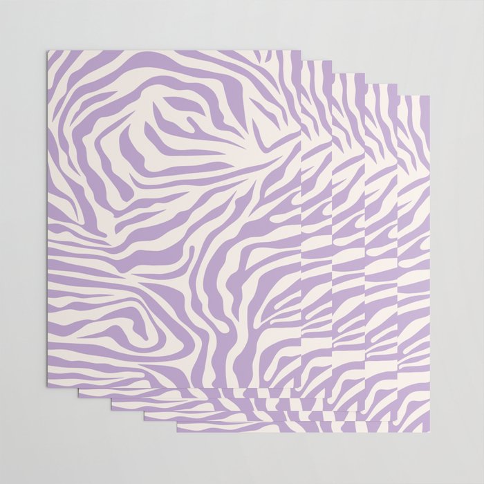 Zebra Print Purple Lilac Lavender Zebra Stripes Wild Animal Print Zebra Pattern Preppy Modern Decor Wrapping Paper Gallery Image 3