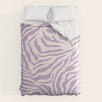 Zebra Print Purple Lilac Lavender Zebra Stripes Wild Animal Print Zebra Pattern Preppy Modern Decor Comforter Gallery Image 6