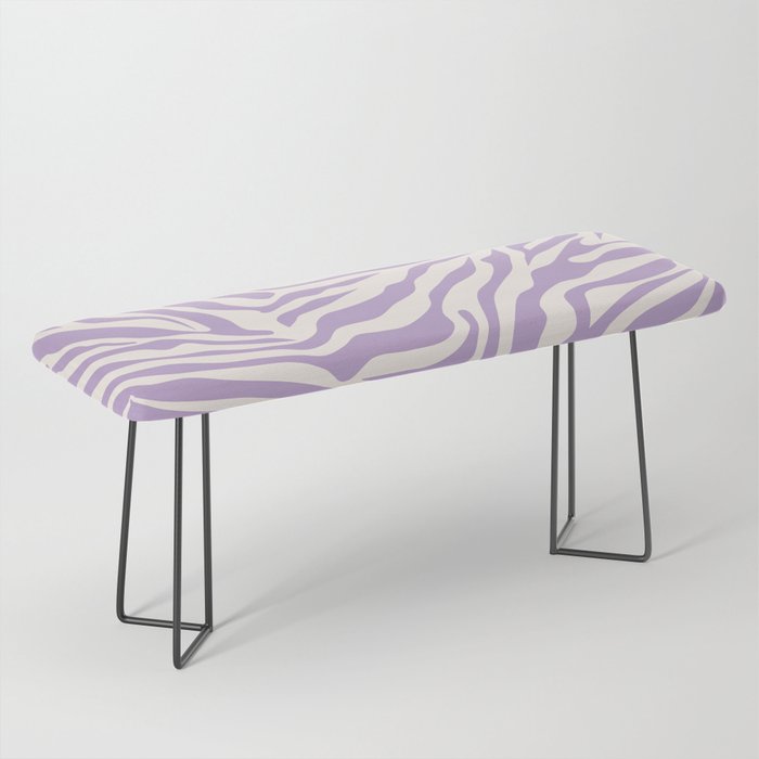 Zebra Print Purple Lilac Lavender Zebra Stripes Wild Animal Print Zebra Pattern Preppy Modern Decor Bench Gallery Image 1