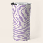 Zebra Print Purple Lilac Lavender Zebra Stripes Wild Animal Print Zebra Pattern Preppy Modern Decor Travel Mug Gallery Image 3