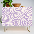 Zebra Print Purple Lilac Lavender Zebra Stripes Wild Animal Print Zebra Pattern Preppy Modern Decor Credenza Gallery Image 1