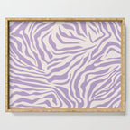 Zebra Print Purple Lilac Lavender Zebra Stripes Wild Animal Print Zebra Pattern Preppy Modern Decor Serving Tray Gallery Image 1