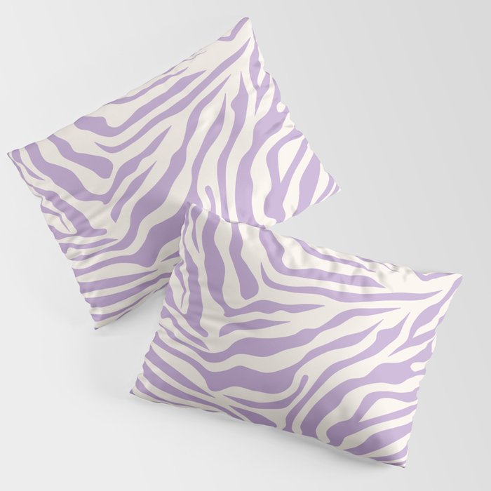 Zebra Print Purple Lilac Lavender Zebra Stripes Wild Animal Print Zebra Pattern Preppy Modern Decor Pillow Sham Gallery Image 3
