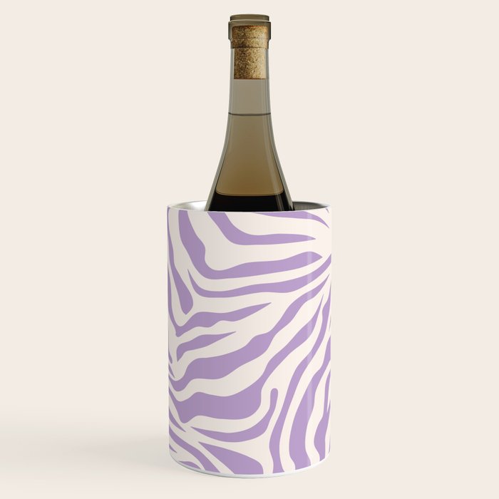 Zebra Print Purple Lilac Lavender Zebra Stripes Wild Animal Print Zebra Pattern Preppy Modern Decor Wine Chiller Gallery Image 1