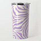 Zebra Print Purple Lilac Lavender Zebra Stripes Wild Animal Print Zebra Pattern Preppy Modern Decor Travel Mug Gallery Image 1