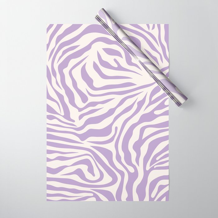 Zebra Print Purple Lilac Lavender Zebra Stripes Wild Animal Print Zebra Pattern Preppy Modern Decor Wrapping Paper Gallery Image 1