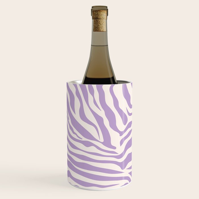 Zebra Print Purple Lilac Lavender Zebra Stripes Wild Animal Print Zebra Pattern Preppy Modern Decor Wine Chiller Gallery Image 2