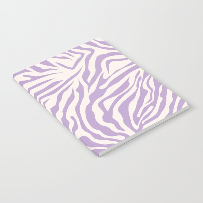 Zebra Print Purple Lilac Lavender Zebra Stripes Wild Animal Print Zebra Pattern Preppy Modern Decor Notebook Gallery Image 2