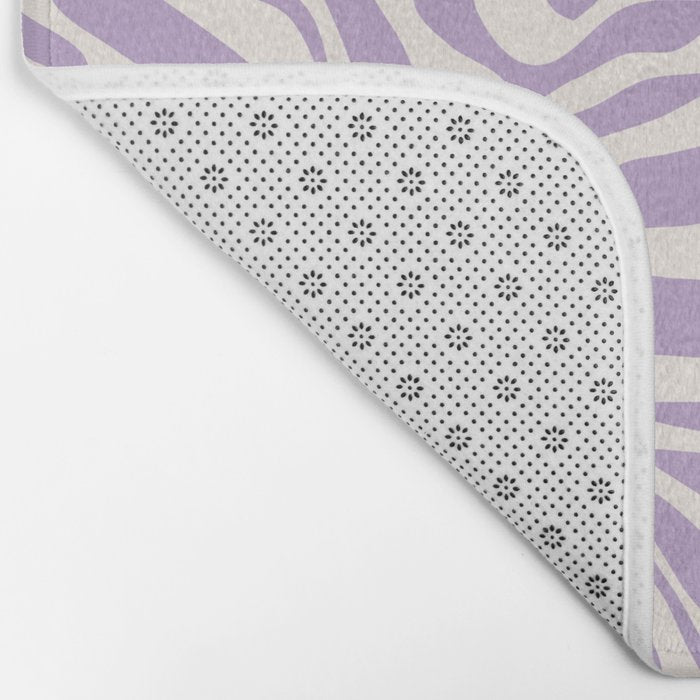 Zebra Print Purple Lilac Lavender Zebra Stripes Wild Animal Print Zebra Pattern Preppy Modern Decor Bath Mat Gallery Image 2