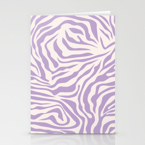 Zebra Print Purple Lilac Lavender Zebra Stripes Wild Animal Print Zebra Pattern Preppy Modern Decor Stationery Card Gallery Image 2
