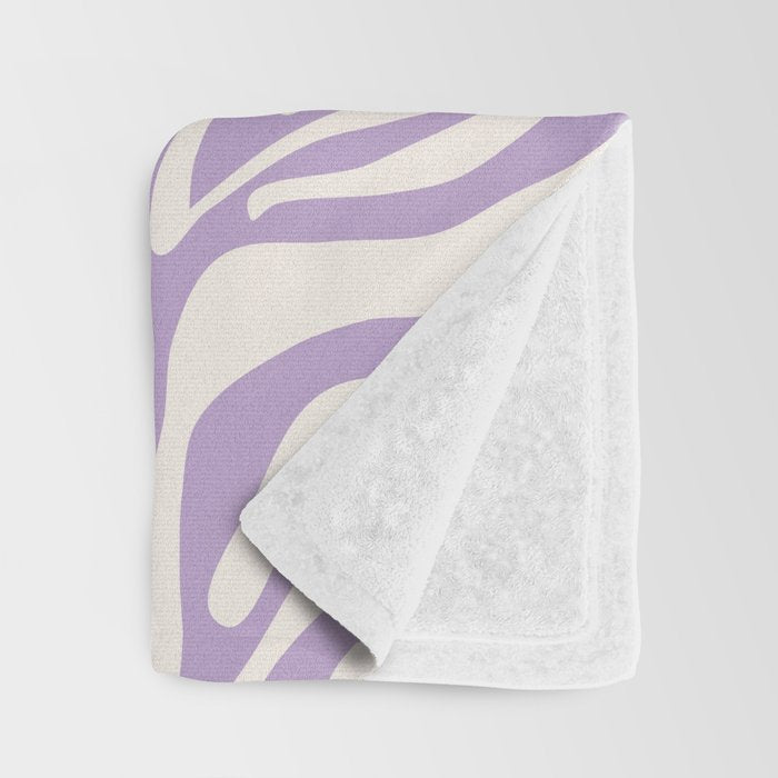 Zebra Print Purple Lilac Lavender Zebra Stripes Wild Animal Print Zebra Pattern Preppy Modern Decor Throw Blanket Gallery Image 3