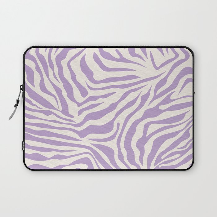 Zebra Print Purple Lilac Lavender Zebra Stripes Wild Animal Print Zebra Pattern Preppy Modern Decor Laptop Sleeve Gallery Image 1