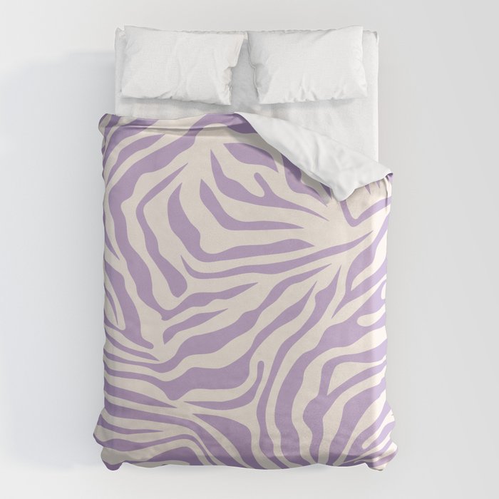 Zebra Print Purple Lilac Lavender Zebra Stripes Wild Animal Print Zebra Pattern Preppy Modern Decor Duvet Cover Gallery Image 6