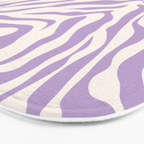 Zebra Print Purple Lilac Lavender Zebra Stripes Wild Animal Print Zebra Pattern Preppy Modern Decor Bath Mat Gallery Image 3