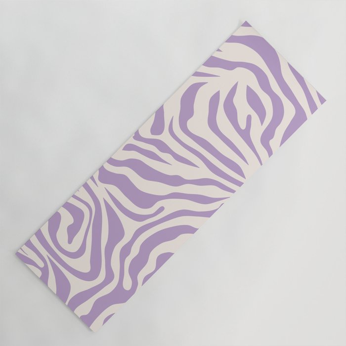 Zebra Print Purple Lilac Lavender Zebra Stripes Wild Animal Print Zebra Pattern Preppy Modern Decor Yoga Mat Gallery Image 1