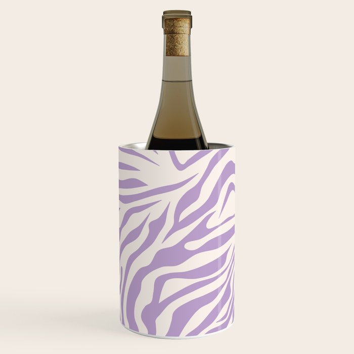 Zebra Print Purple Lilac Lavender Zebra Stripes Wild Animal Print Zebra Pattern Preppy Modern Decor Wine Chiller Gallery Image 3