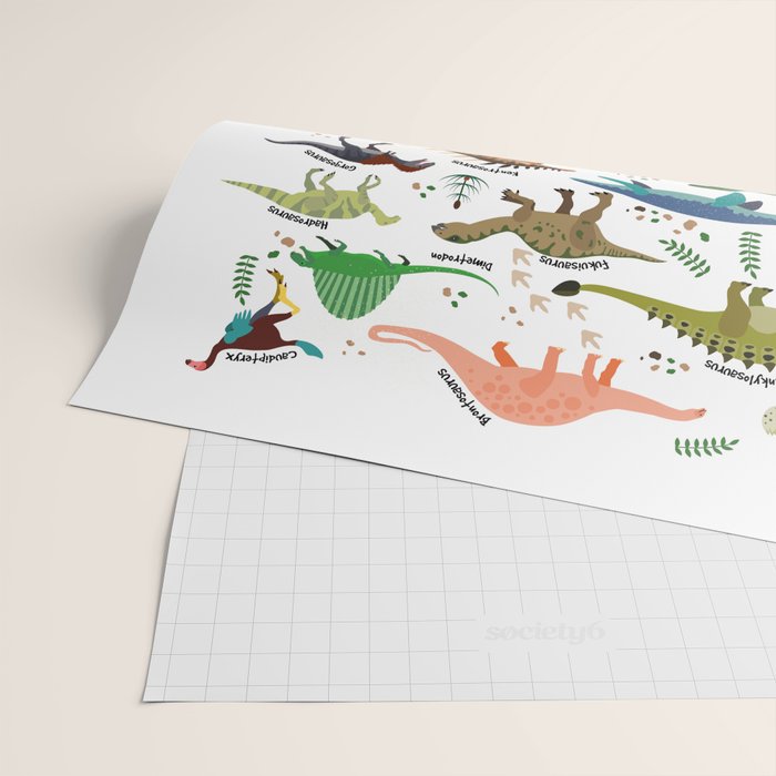 Types of Dinosaurs Alphabet Wrapping Paper Gallery Image 2