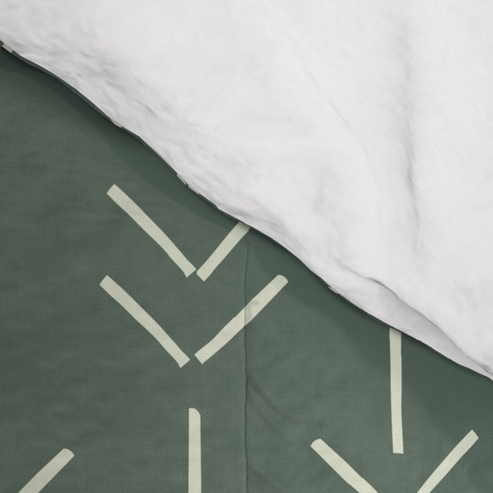 Arrow Lines Pattern in Forest Sage Green 2 Comforter Gallery Image 4