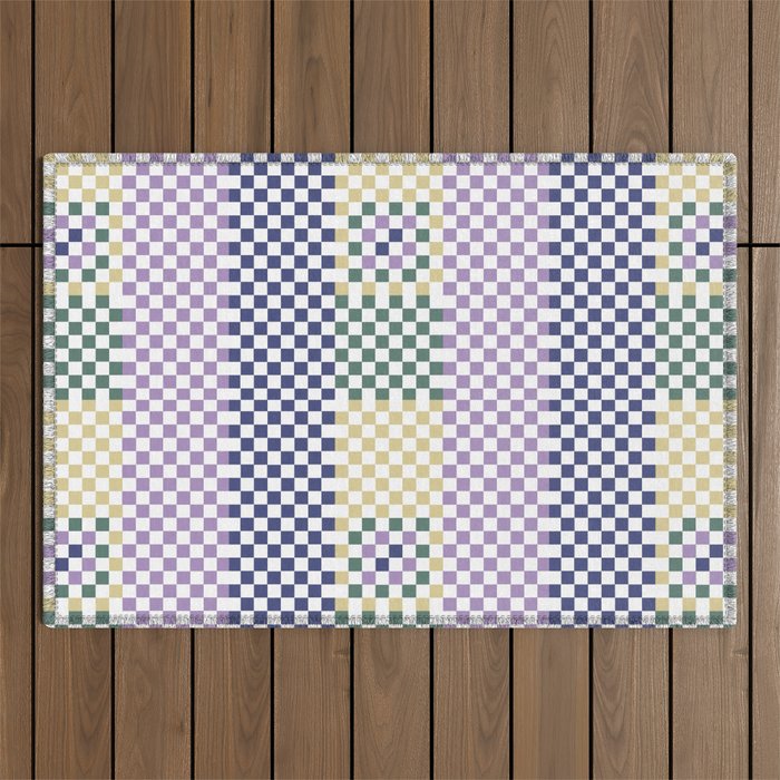 Bold colors block grid A Outdoor Rug Gallery Image 1