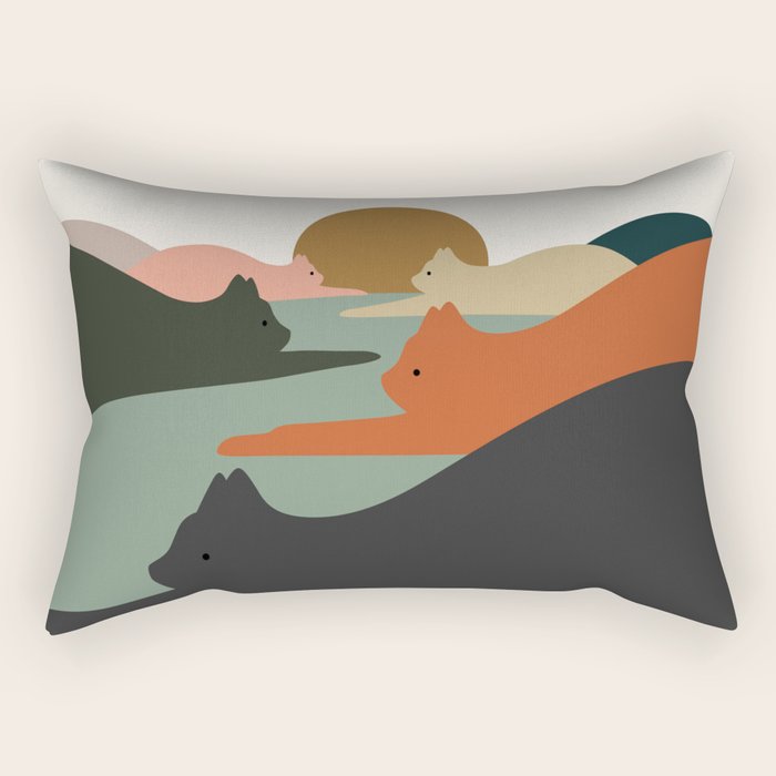 Cat Landscape 93 Rectangular Pillow Gallery Image 2