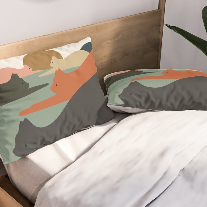 Cat Landscape 93 Pillow Sham Gallery Image 2