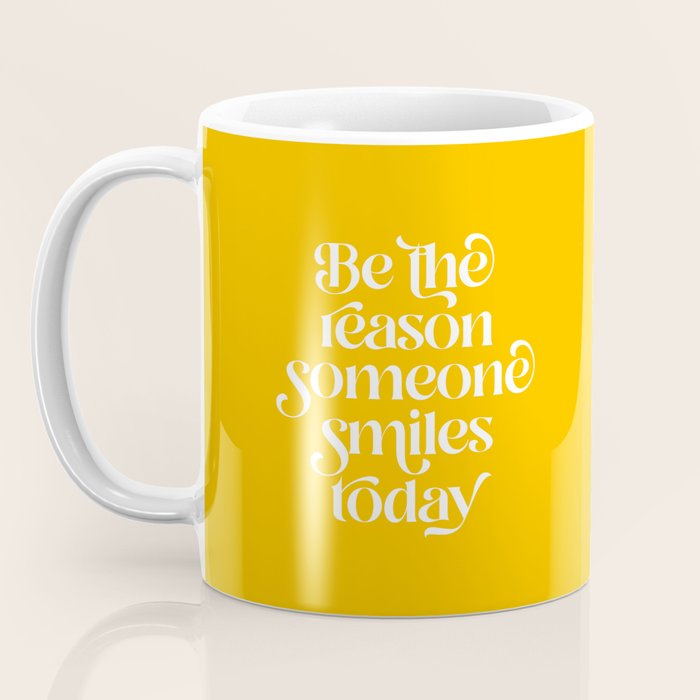 Motivational words smile today yellow Coffee Mug Gallery Image 3