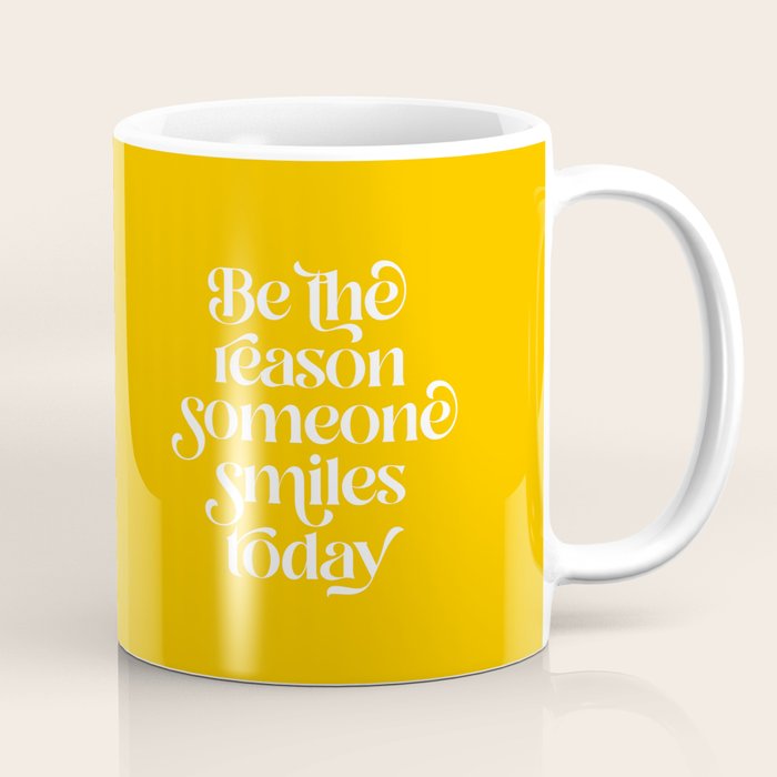 Motivational words smile today yellow Coffee Mug Gallery Image 1