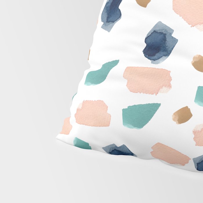 Terrazzo (turquoise, navy, pink & gold) Pillow Sham Gallery Image 4
