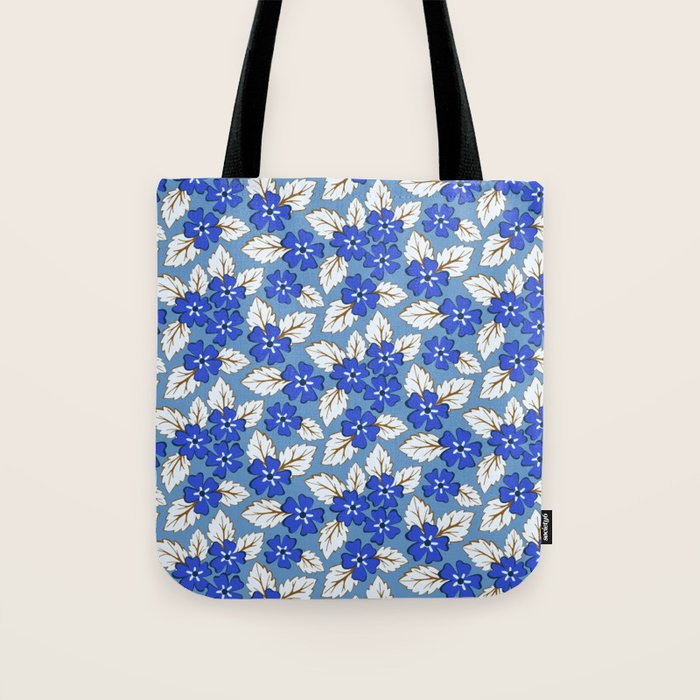 Tossed sakura flowers in blue Tote Bag Gallery Image 1