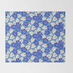 Tossed sakura flowers in blue Throw Blanket Gallery Image 2