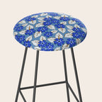 Tossed sakura flowers in blue Stool Gallery Image 2