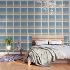 Mid Century Modern Minimalist Blue Waves Rothko Inspired Color Field With Lines Geometric Style  Wallpaper Gallery Image 3