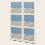 Mid Century Modern Minimalist Blue Waves Rothko Inspired Color Field With Lines Geometric Style  Wallpaper Gallery Image 2