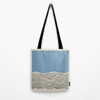 Mid Century Modern Minimalist Blue Waves Rothko Inspired Color Field With Lines Geometric Style  Tote Bag Gallery Image 2