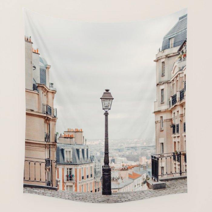 Montmartre View - Paris Travel Photography Wall Tapestry Gallery Image 4