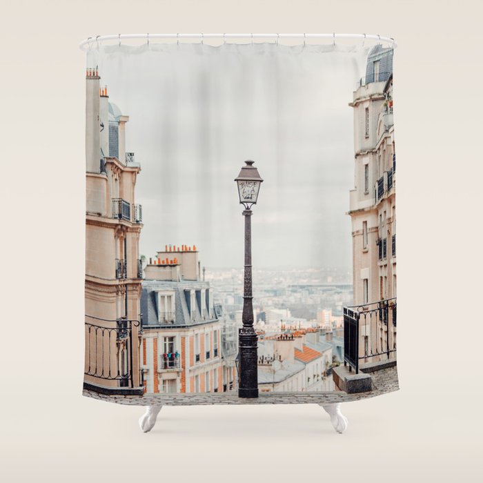 Montmartre View - Paris Travel Photography Shower Curtain Gallery Image 1