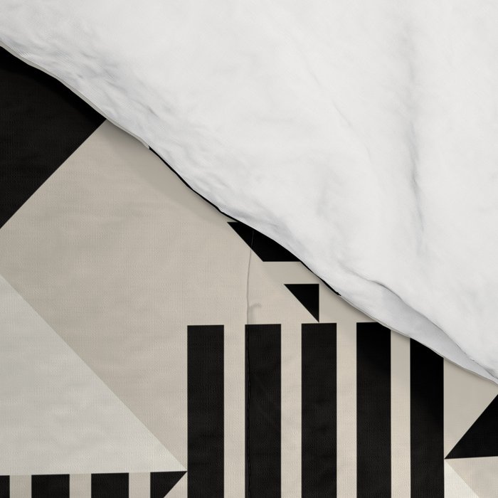 Geometric Abstract in Black and White Comforter Gallery Image 4
