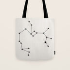 Sagittarius Zodiac Star Constellation Line Art White Tote Bag Gallery Image 1