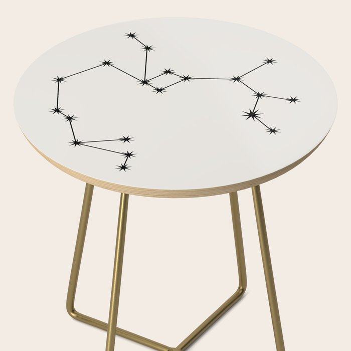 Sagittarius Zodiac Star Constellation Line Art White Side Table Gallery Image 2