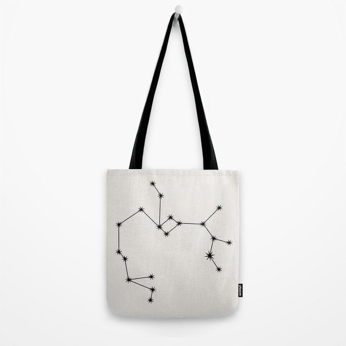Sagittarius Zodiac Star Constellation Line Art White Tote Bag Gallery Image 2