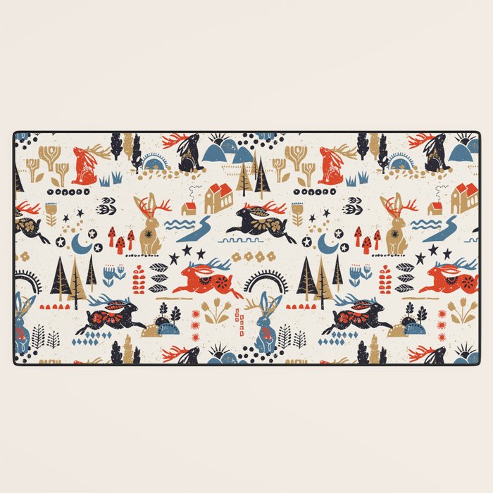 Happy nordic Wolpertinger light Desk Mat Gallery Image 3
