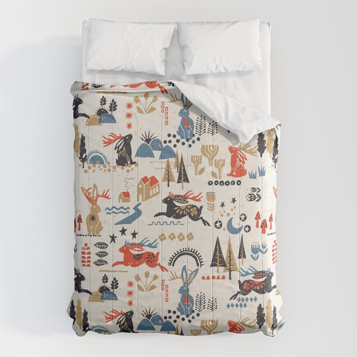 Happy nordic Wolpertinger light Comforter Gallery Image 1