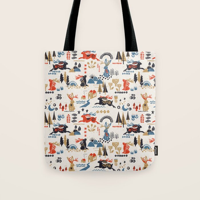 Happy nordic Wolpertinger light Tote Bag Gallery Image 1