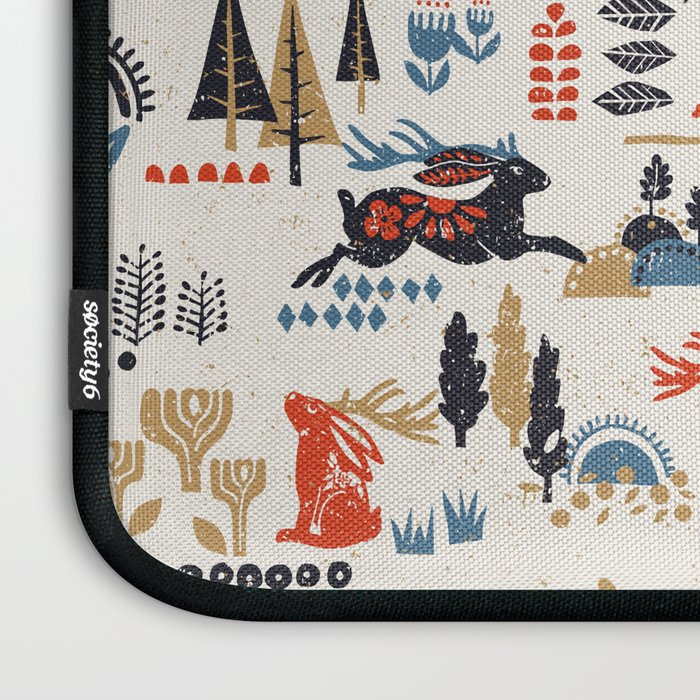 Happy nordic Wolpertinger light Laptop Sleeve Gallery Image 3