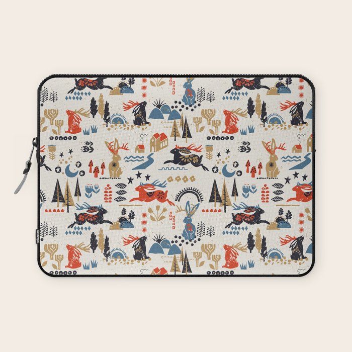 Happy nordic Wolpertinger light Laptop Sleeve Gallery Image 1