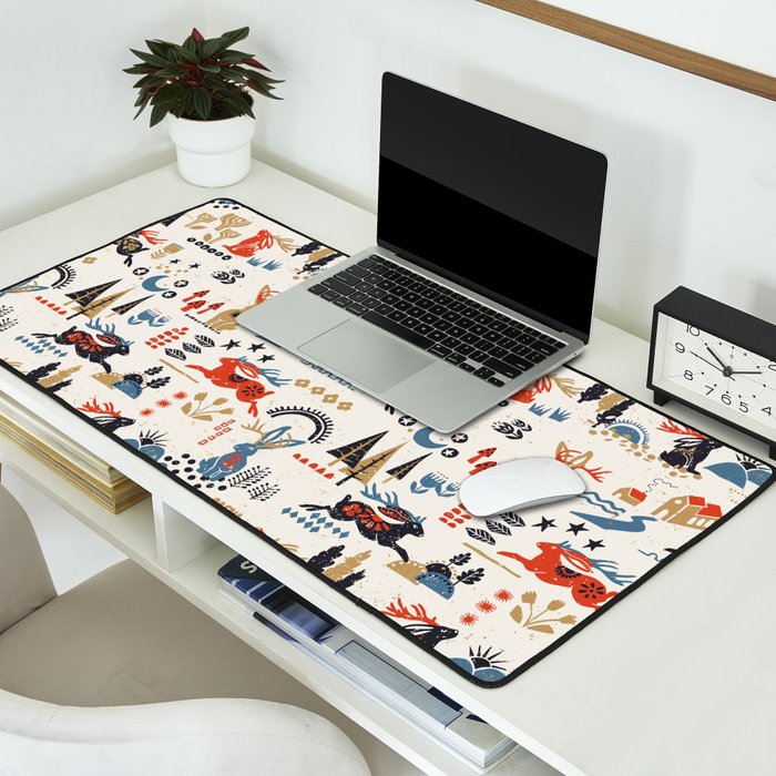Happy nordic Wolpertinger light Desk Mat Gallery Image 2
