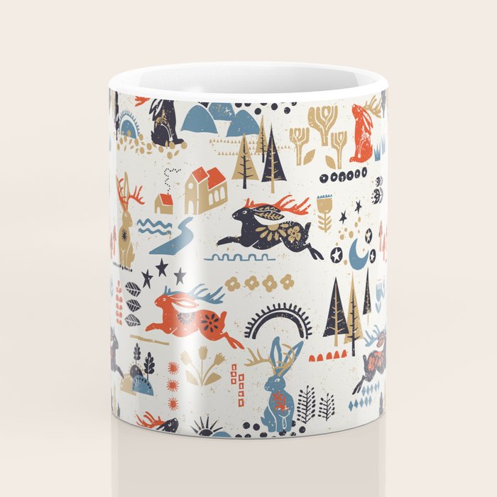 Happy nordic Wolpertinger light Coffee Mug Gallery Image 4