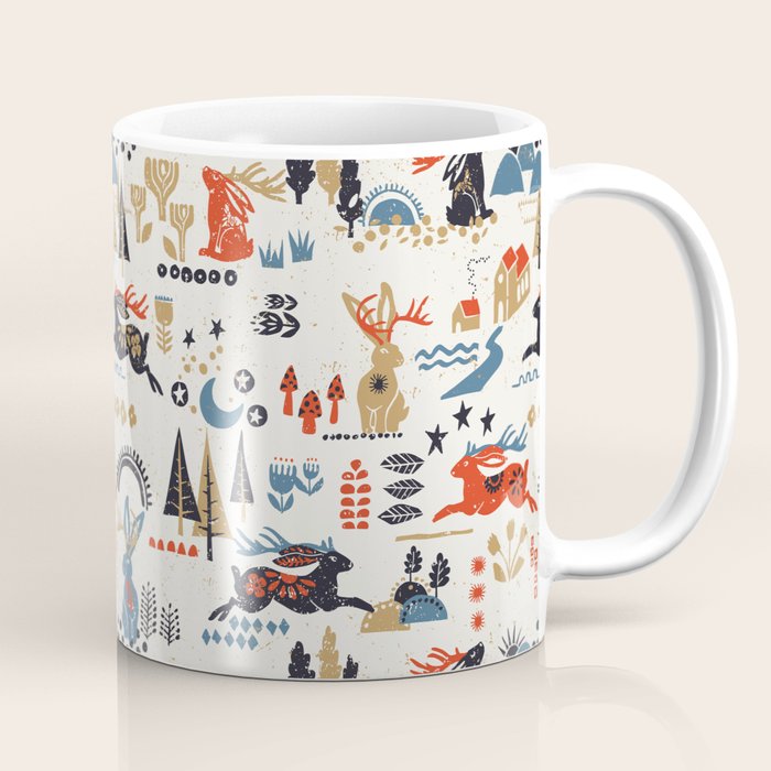 Happy nordic Wolpertinger light Coffee Mug Gallery Image 1