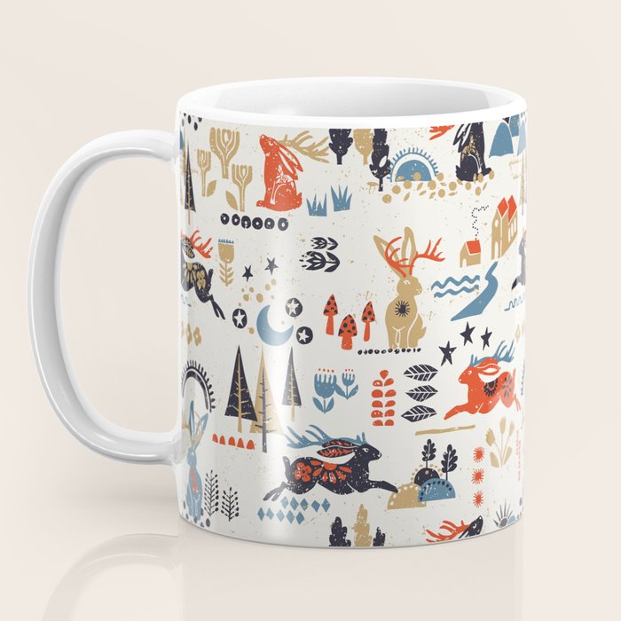 Happy nordic Wolpertinger light Coffee Mug Gallery Image 3